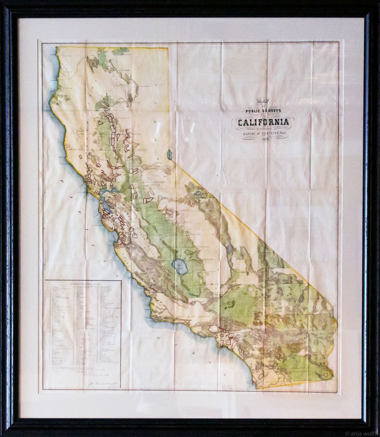 1859 California by the General Land Office w/hand color