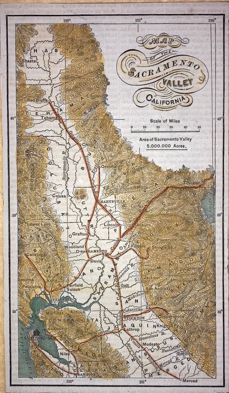 1872 Railroad Map of the Sacramento Valley