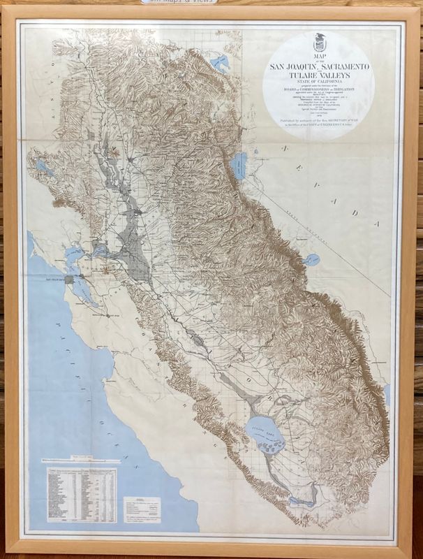 1873 Map of San Joaquin, Sacramento &amp; Tulare Valleys by the Ca Board of Irrigation