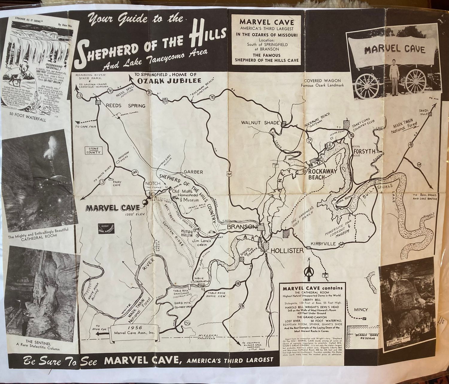 1953 Marvel Cave , Mo. Promotional Map