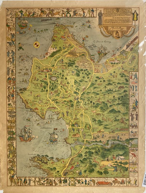 1927  Map of the Del Monte Peninsula by Jo Mora