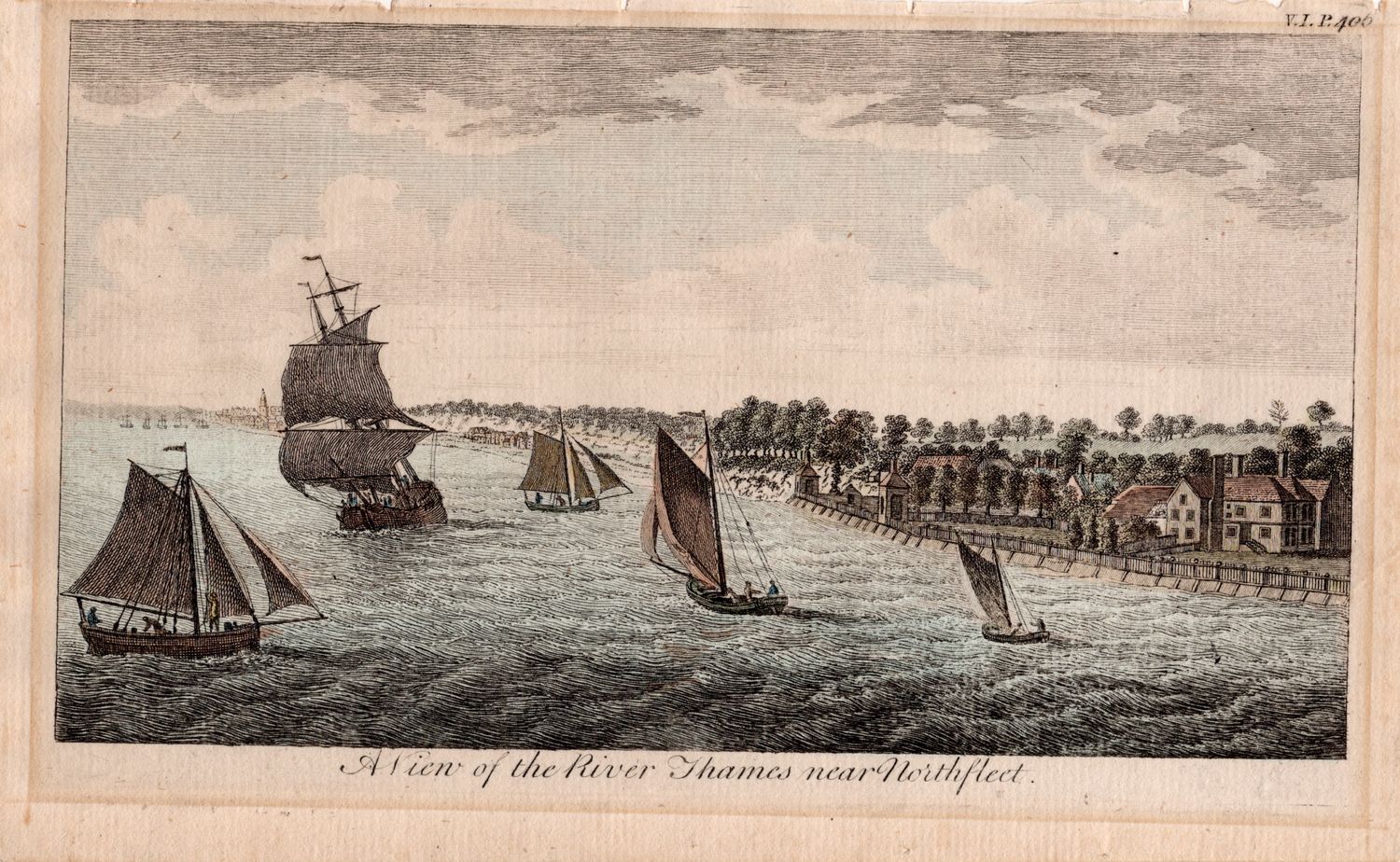 1768 View of the River Thames near Northfleet w/ohc