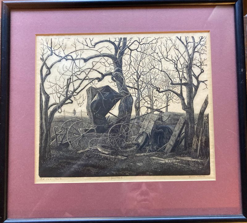 1940 Grace Arnold Albee Woodblock Engraving " Junked" Ed 100 No 6