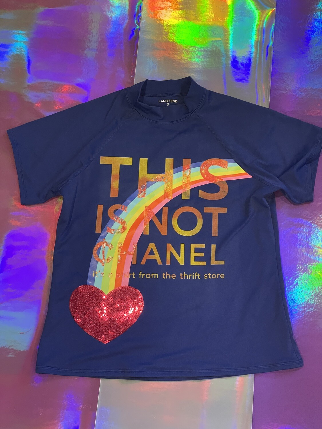 This Is Not ¢hanel - NFC clothing - Rainbow Blue Child XL
