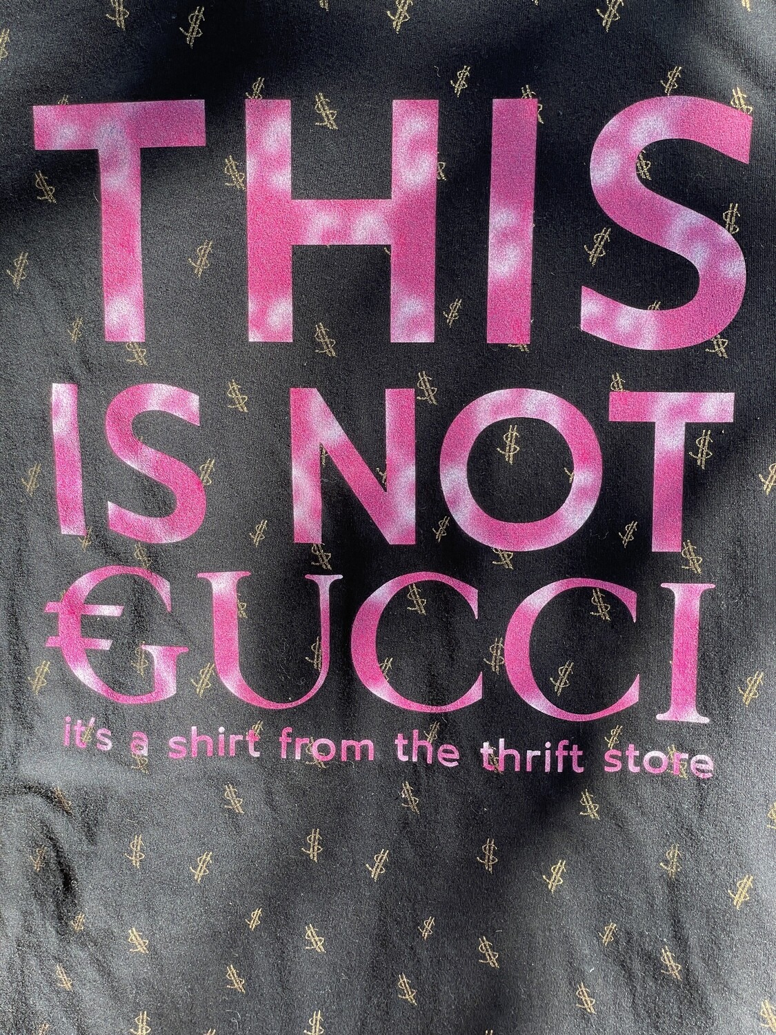 This Is Not €ucci - NFC clothing -
Black/Gold Dollar Sign XS Shirt