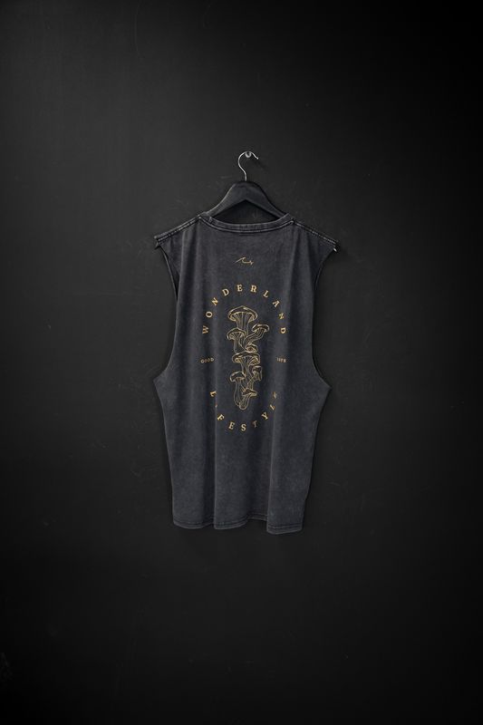 Musculosa Mush Black Washed de