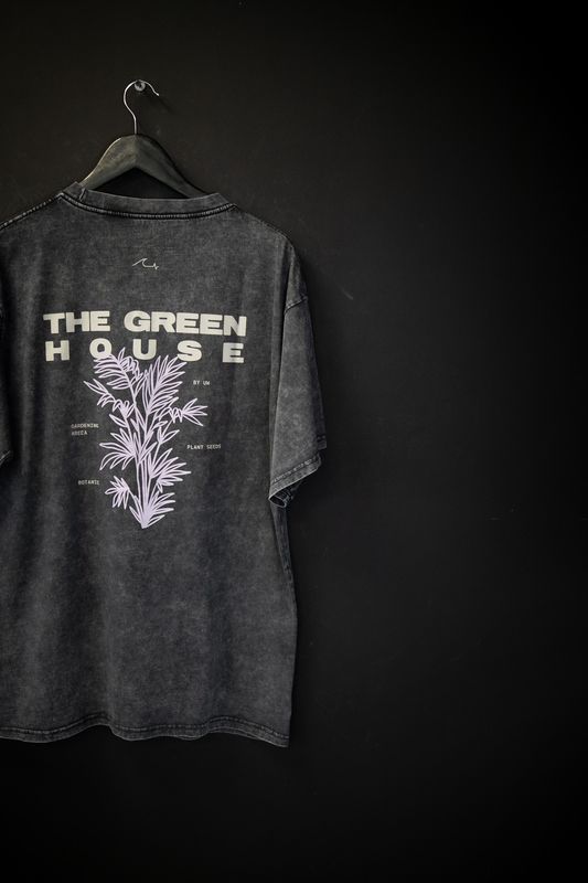 Remera Green House Black Washed Oversized-nw