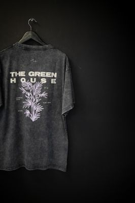 Remera Green House Black Washed Oversized-nw
