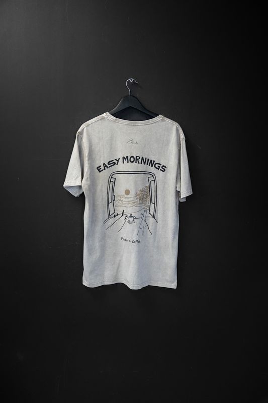 Remera Easy Mornings Green Washed oversize NW