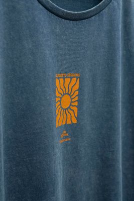 Remera Oversize Blue Sunset Festival Washed- de