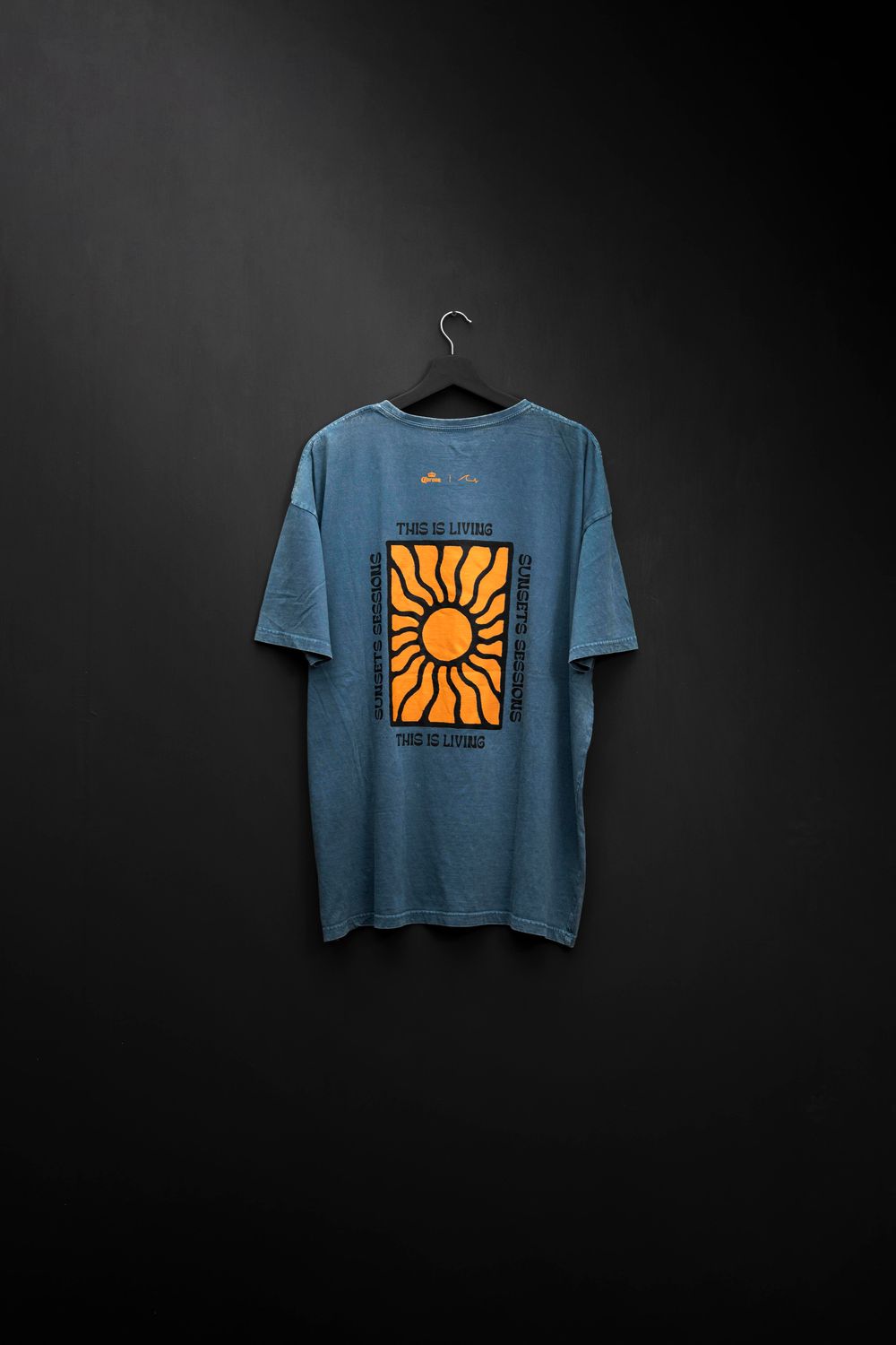 Remera Oversize Blue Sunset Festival Washed- de
