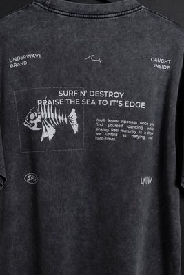 Remera Oversize Pez Black Washed NEW