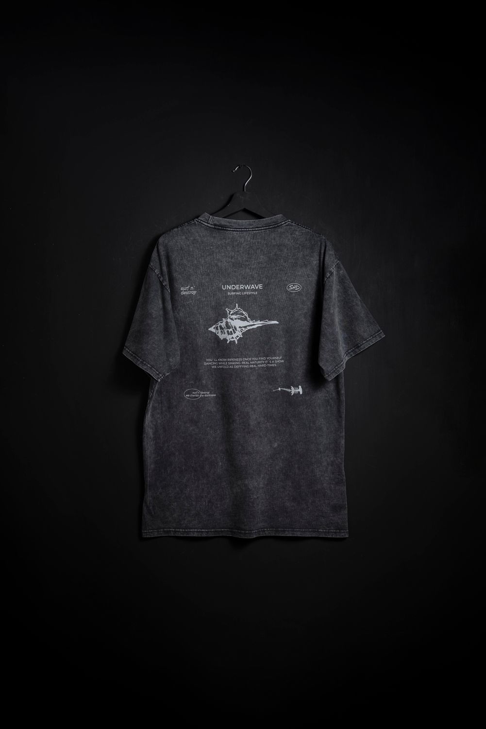 Remera Oversize Cracker Black Washed new