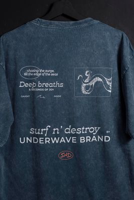 Remera Oversize Union Azul Washed new