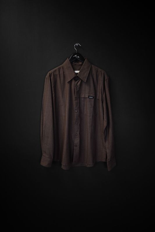 Camisa Manga Larga Checked Brown