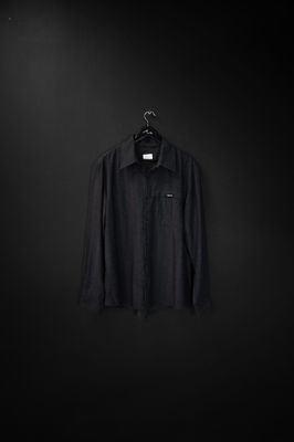 Camisa Manga Larga Gingham Gris Topo