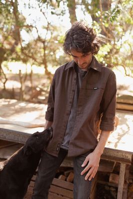 Camisa Manga Larga Checked Brown