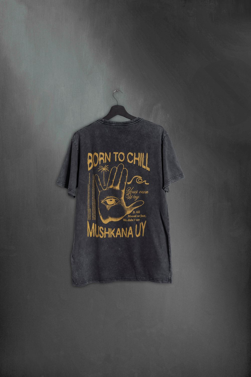 Remera Classic Black Washed Hand to Chill ss