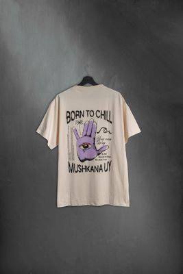 Remera Over Vainilla Hand to chill ss