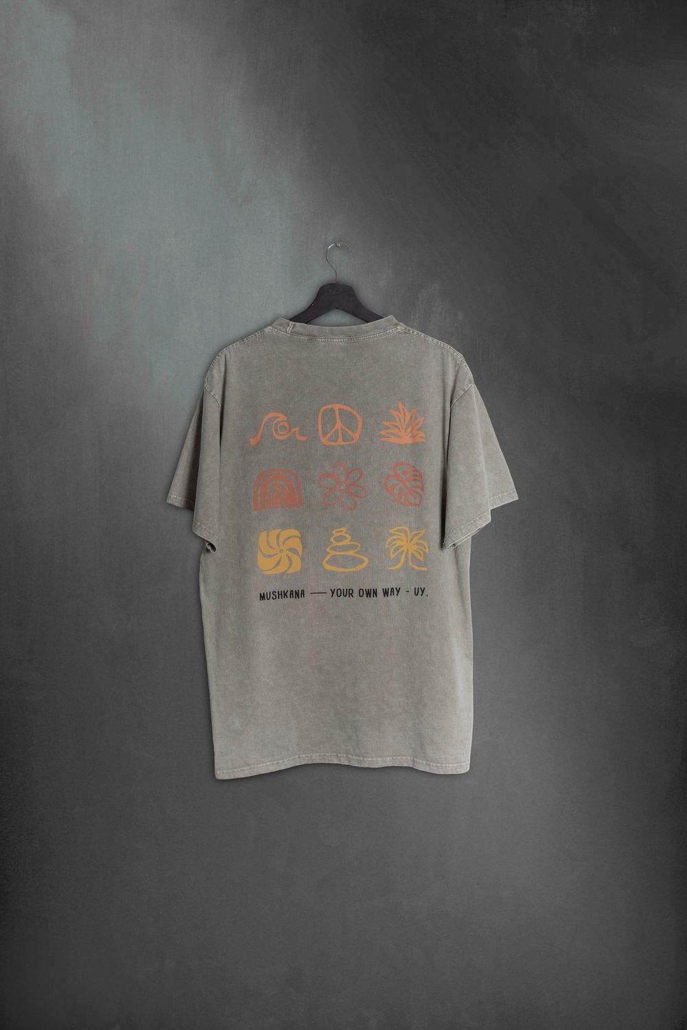 Remera Oversize Grey Washed Peace ss