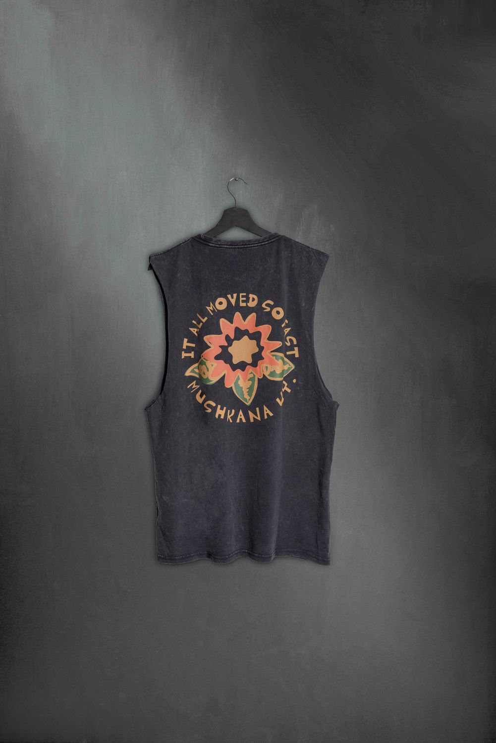 Musculosa Black Washed Flower SS