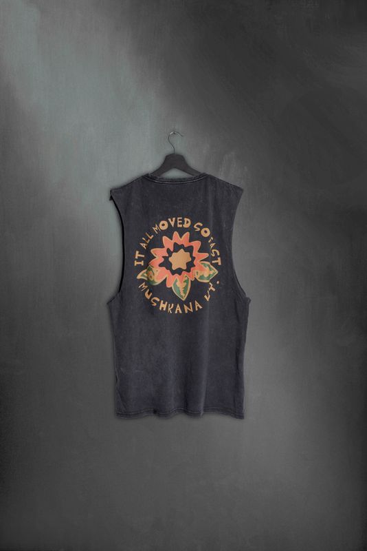 Musculosa Black Washed Flower SS