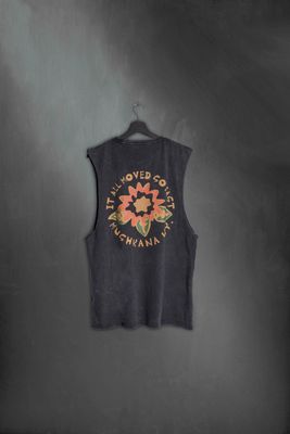 Musculosa Black Washed Flower SS