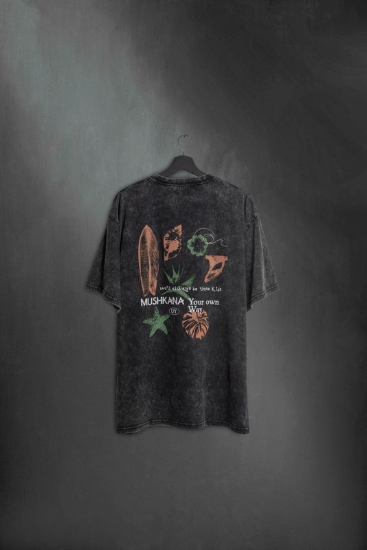 Remera Oversize Black Washed Quilla SS