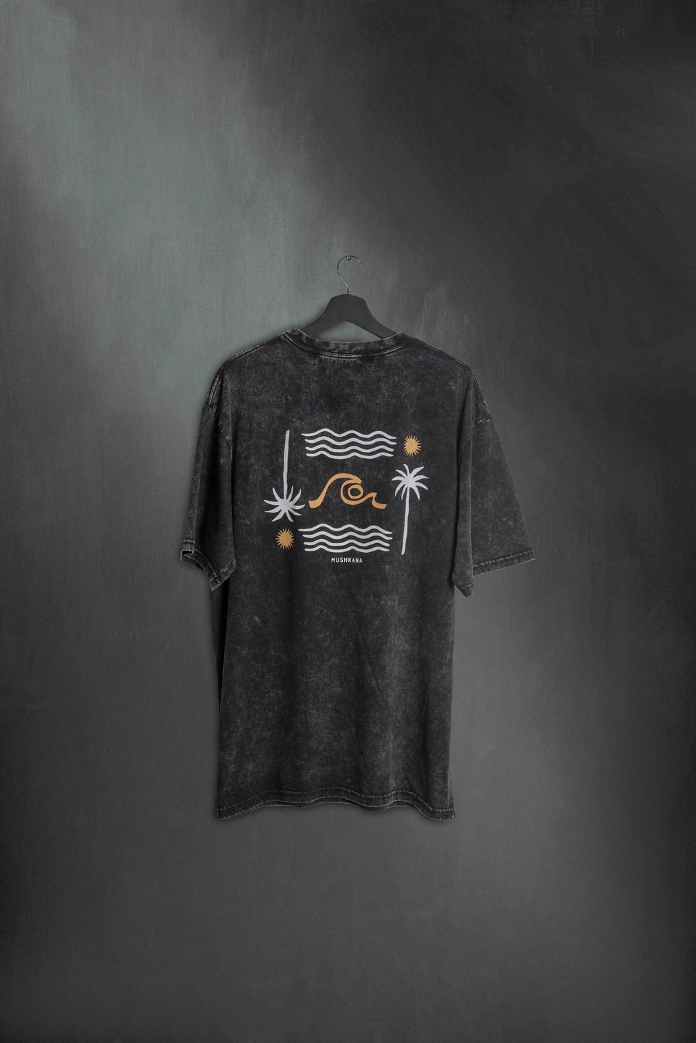 Remera Oversize Black Washed Oceano SS