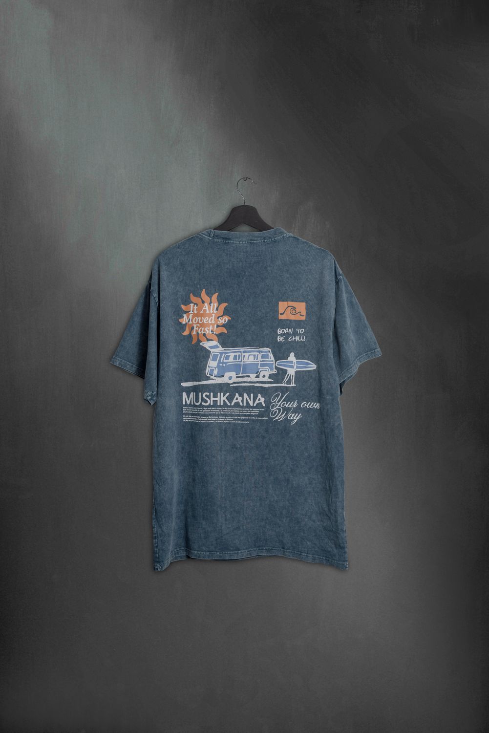 Remera Oversize Blue Washed Combi SS