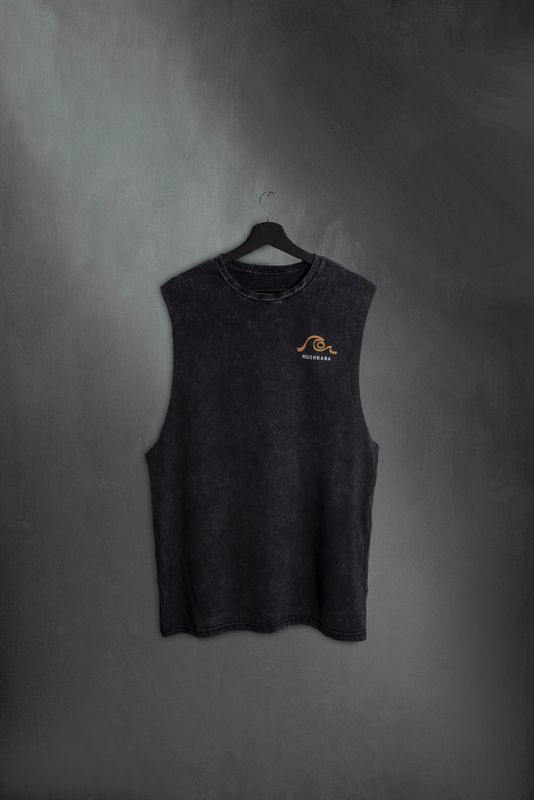 Musculosa Oceano Black Washed ss