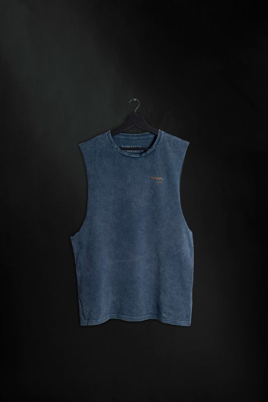 Musculosa Blue Washed Punto Pez ss