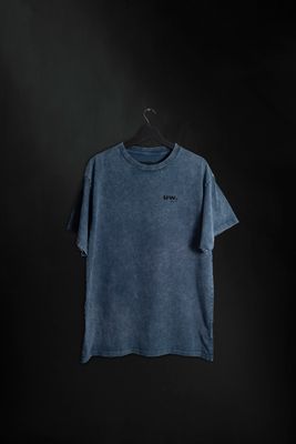 Remera Oversize On Point Blue Washed SS