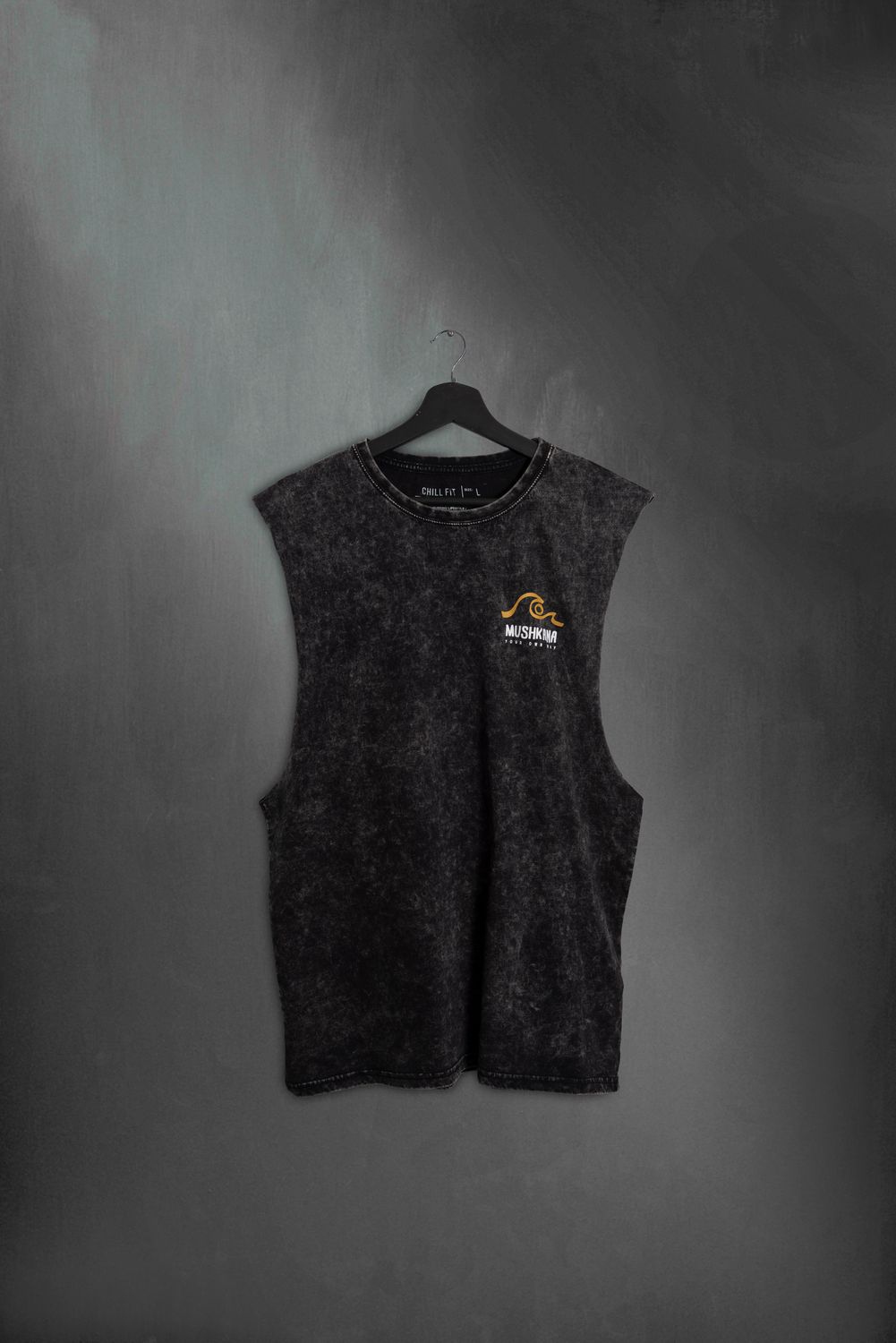 Musculosa Black Washed Peace ss