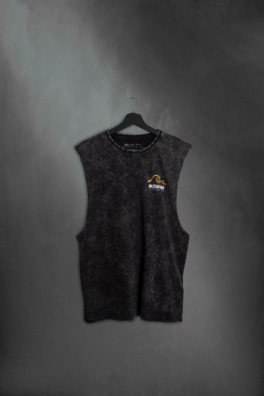 Musculosa Black Washed Peace ss