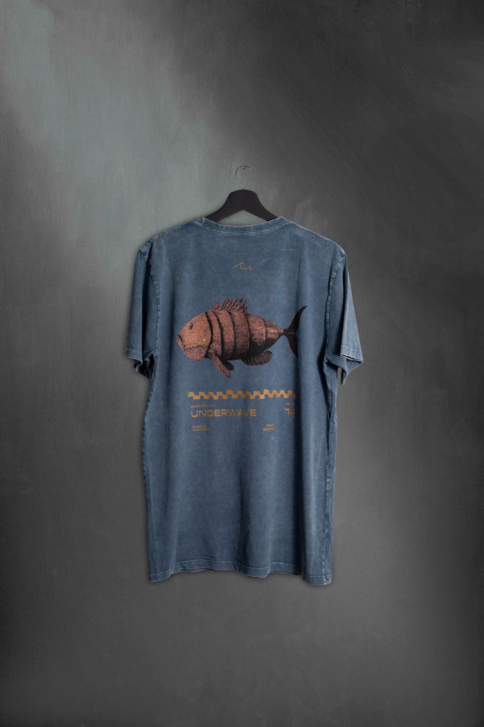 Remera Classic Fit Blue Washed Punto Pez