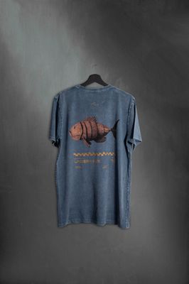 Remera Classic Fit Blue Washed Punto Pez