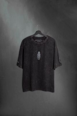 Remera Overbox Palacio Salvo Negro lavado