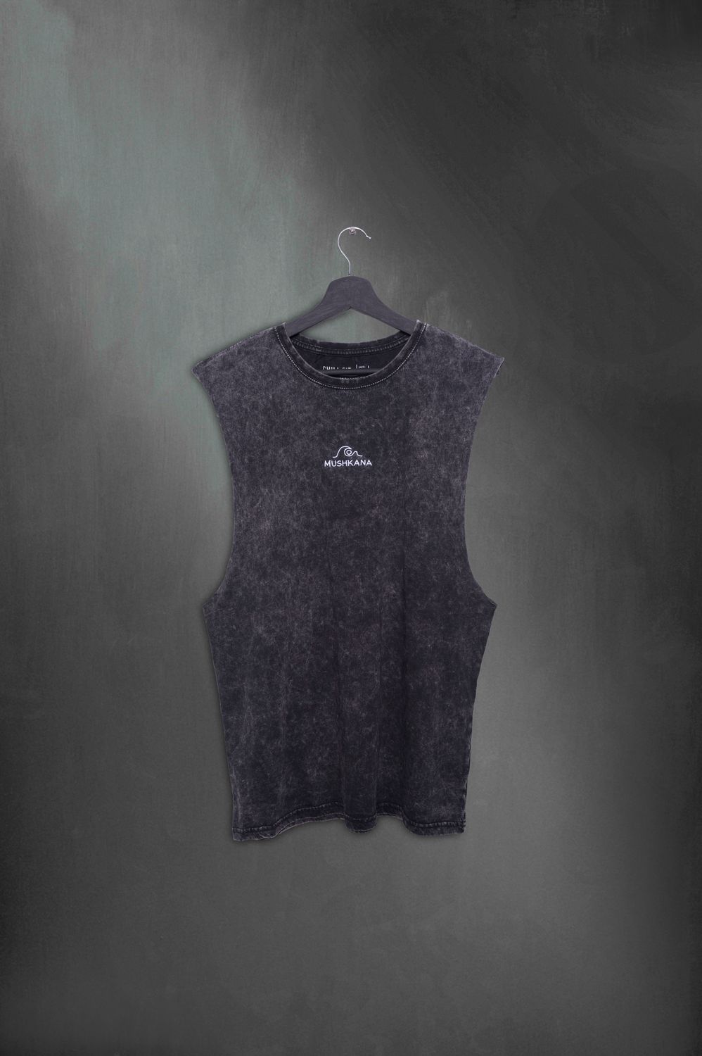 Musculosa Minimal Black Washed aa