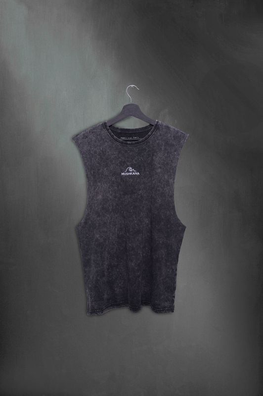 Musculosa Minimal Black Washed aa