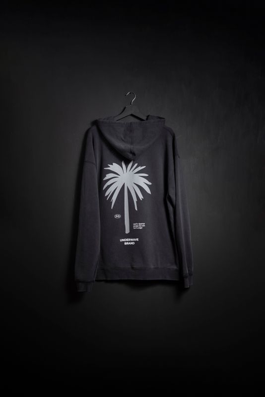 Hoodie Palmera Black Washed new