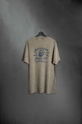 Remera Born2Chill Gris Oversize ss