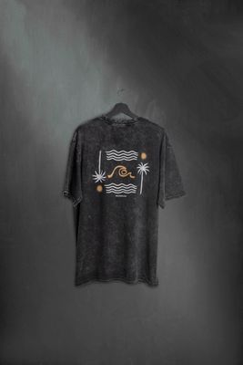 Remera Oversize Black Washed Oceano SS