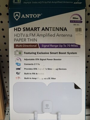 Antop Antenna Inc. SBS 301 HD Smart Amplified HDTV and FM Radio Indoor Antenna