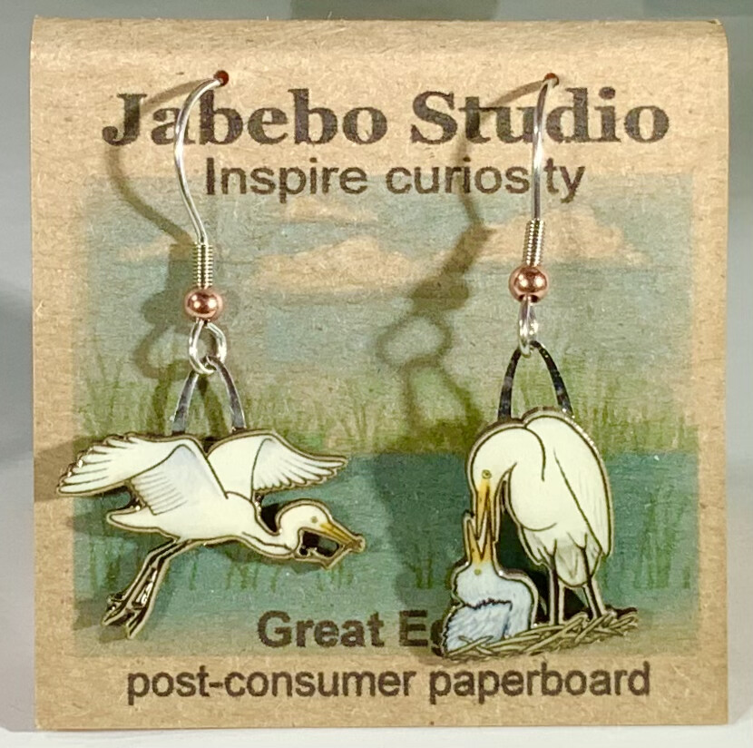 Jabebo Egret Earrings