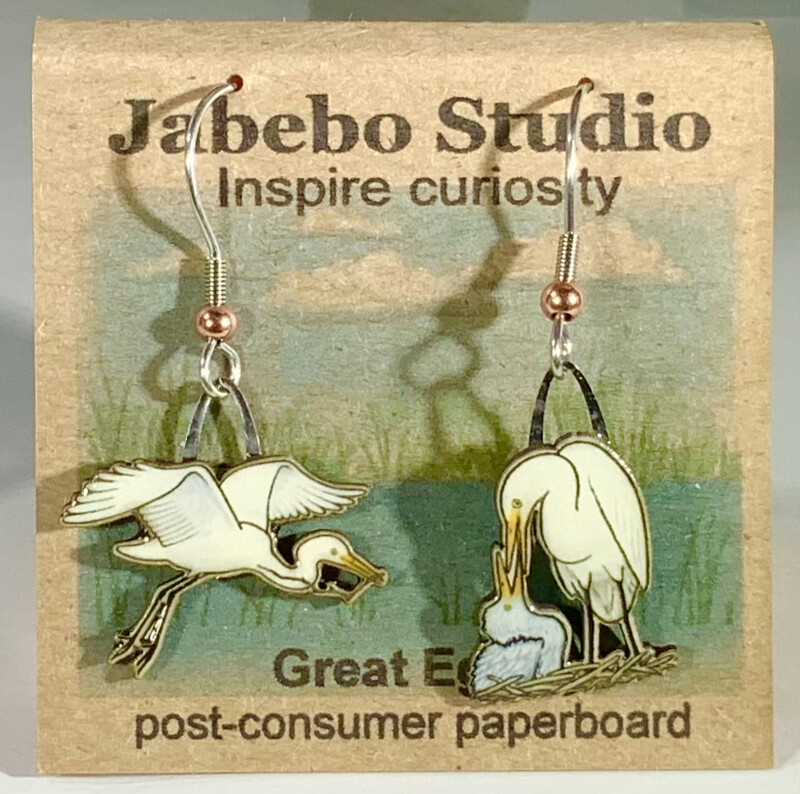 Jabebo Egret Earrings