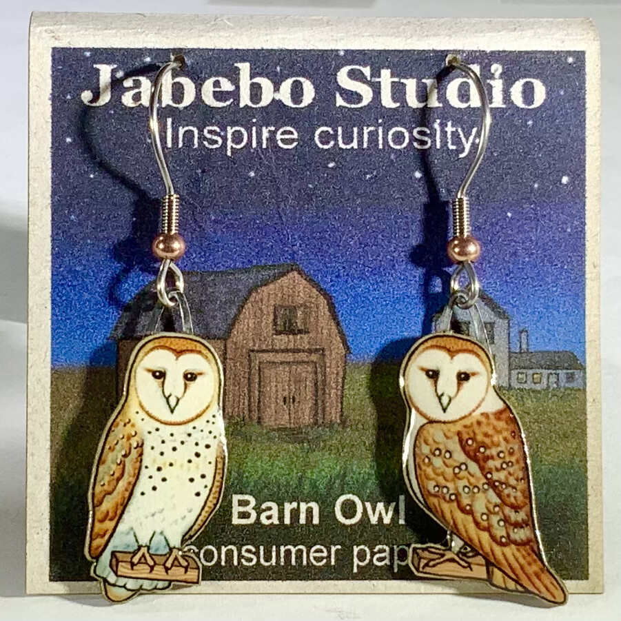 Jabebo Barn Owl Earrings