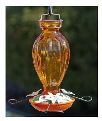 Audubon Amber Glass Oriole Feeder 20oz
