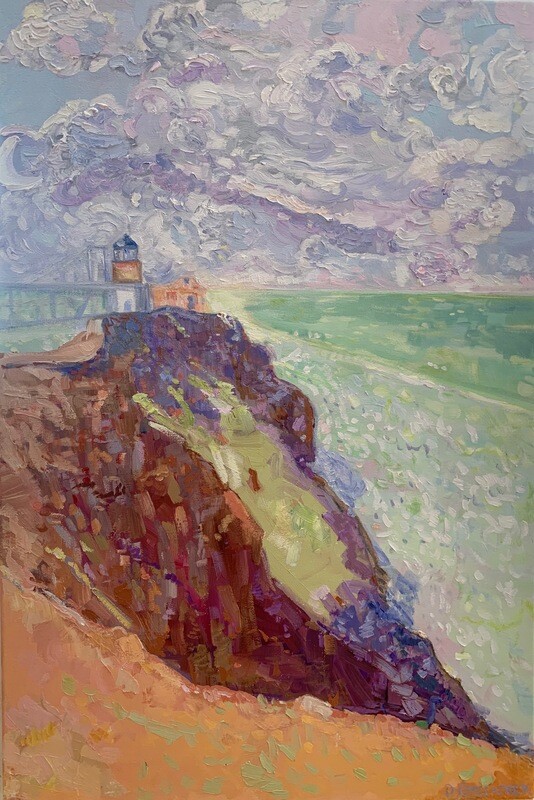 Pt. Bonita Lighthouse Pastel