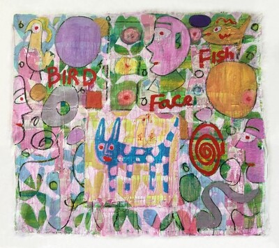 Mark Cherry, "Blue Cat with Pink Spots"